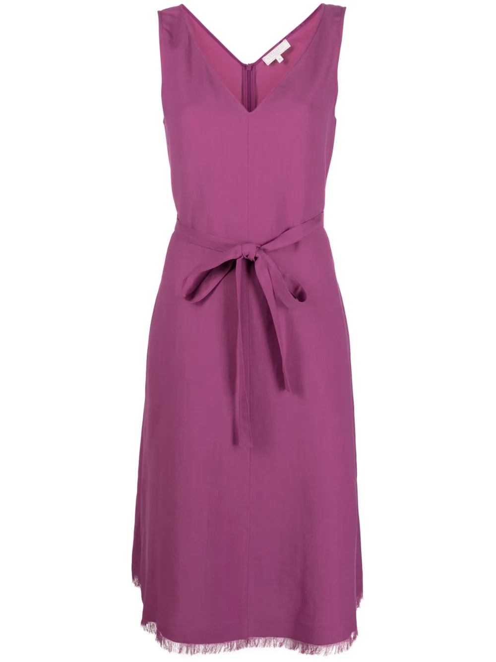Antonelli Nevet V Neck Sleeveless Dress With Belt In Pink
