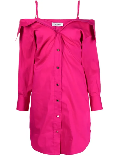 Blugirl vestido camisero con hombros descubiertos