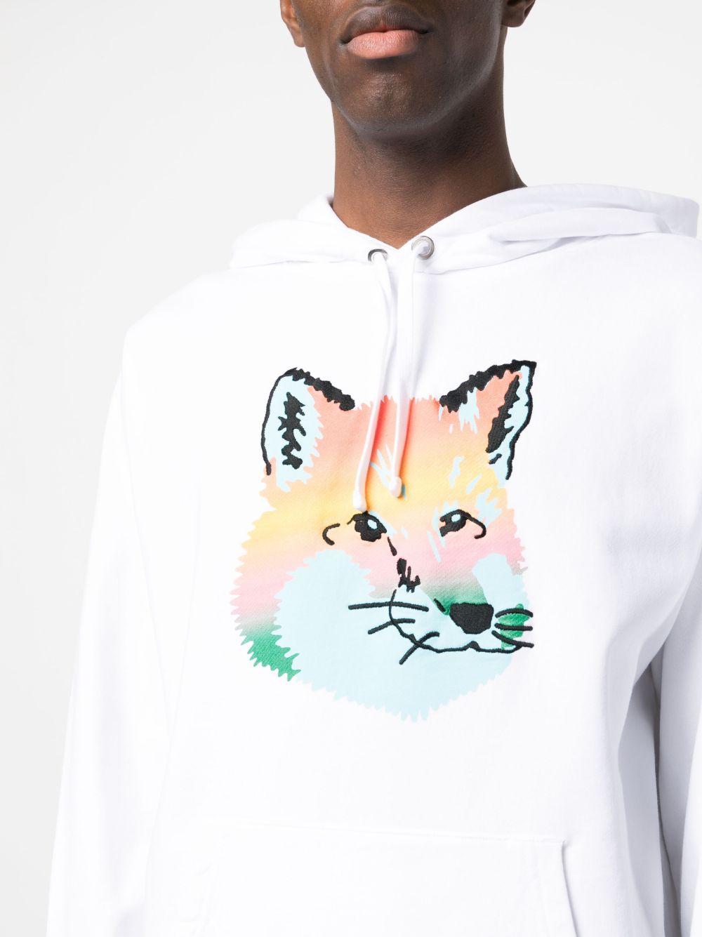 Maison Kitsune fox-print cotton hoodie Men