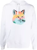 Maison Kitsuné fox-print cotton hoodie - White