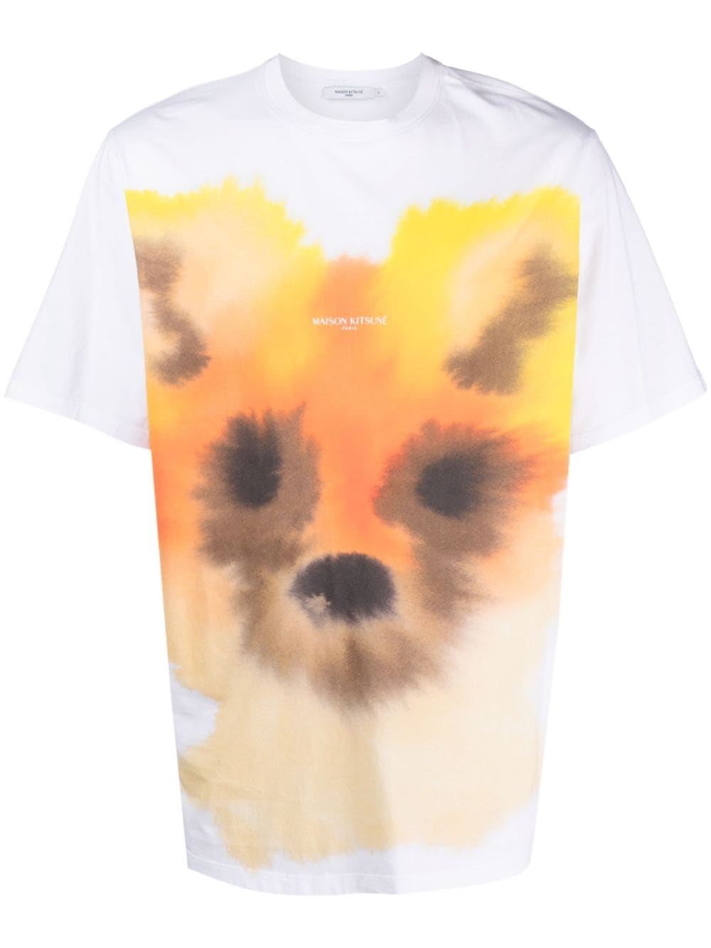 Maison Kitsuné x Rop Van Mierlo Watercolour fox-print T-shirt - Farfetch