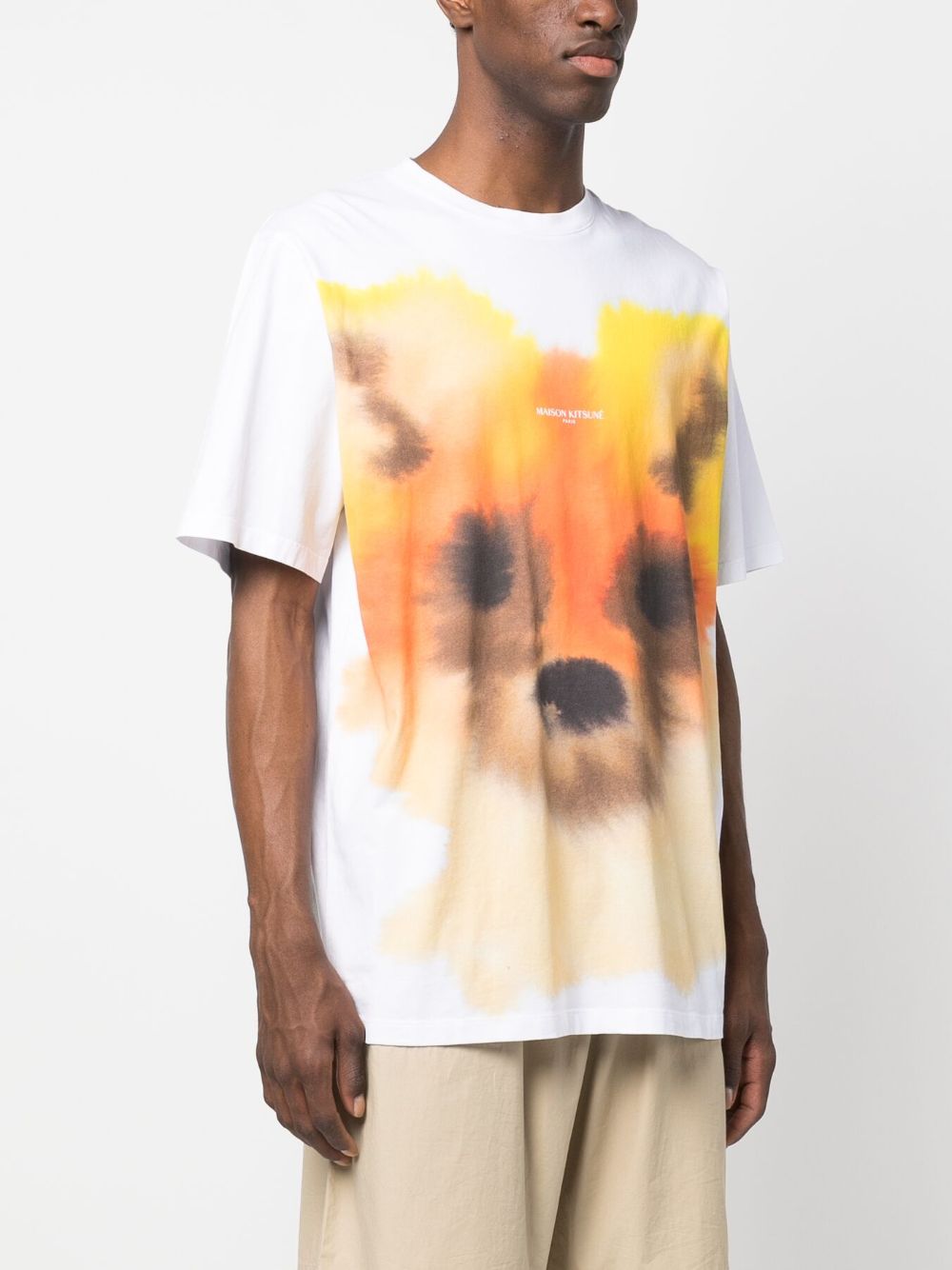 Maison Kitsuné x Rop Van Mierlo Watercolour fox-print T-shirt