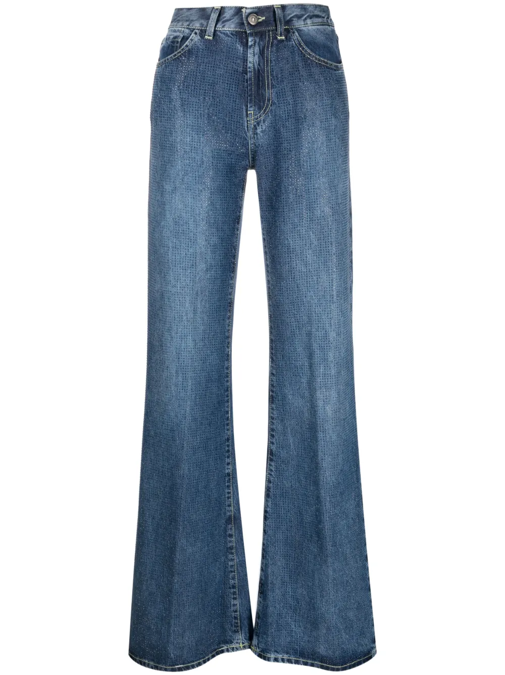 Dondup Faded Wide-leg Jeans In Blue