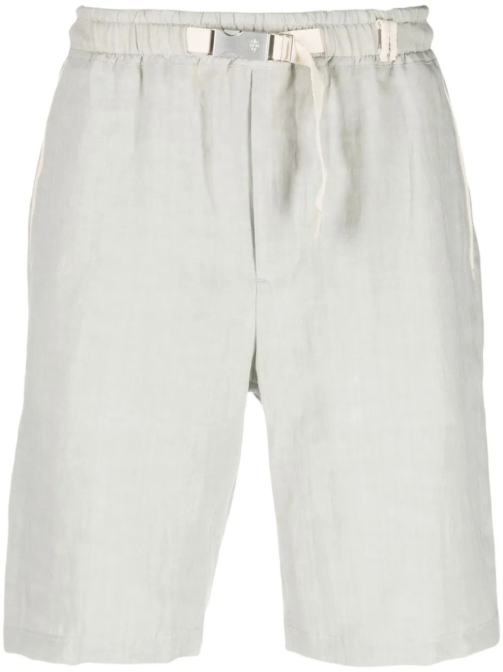 Eleventy belted-waist linen shorts - Green