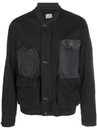 Buttoned bomber jacket hotsell