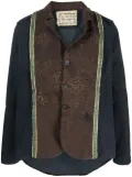 By Walid floral-embroidered blazer - Blue