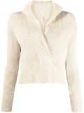 Hermès Pre-Owned 1990-2000s crossover-neck ribbed jumper - Neutrals