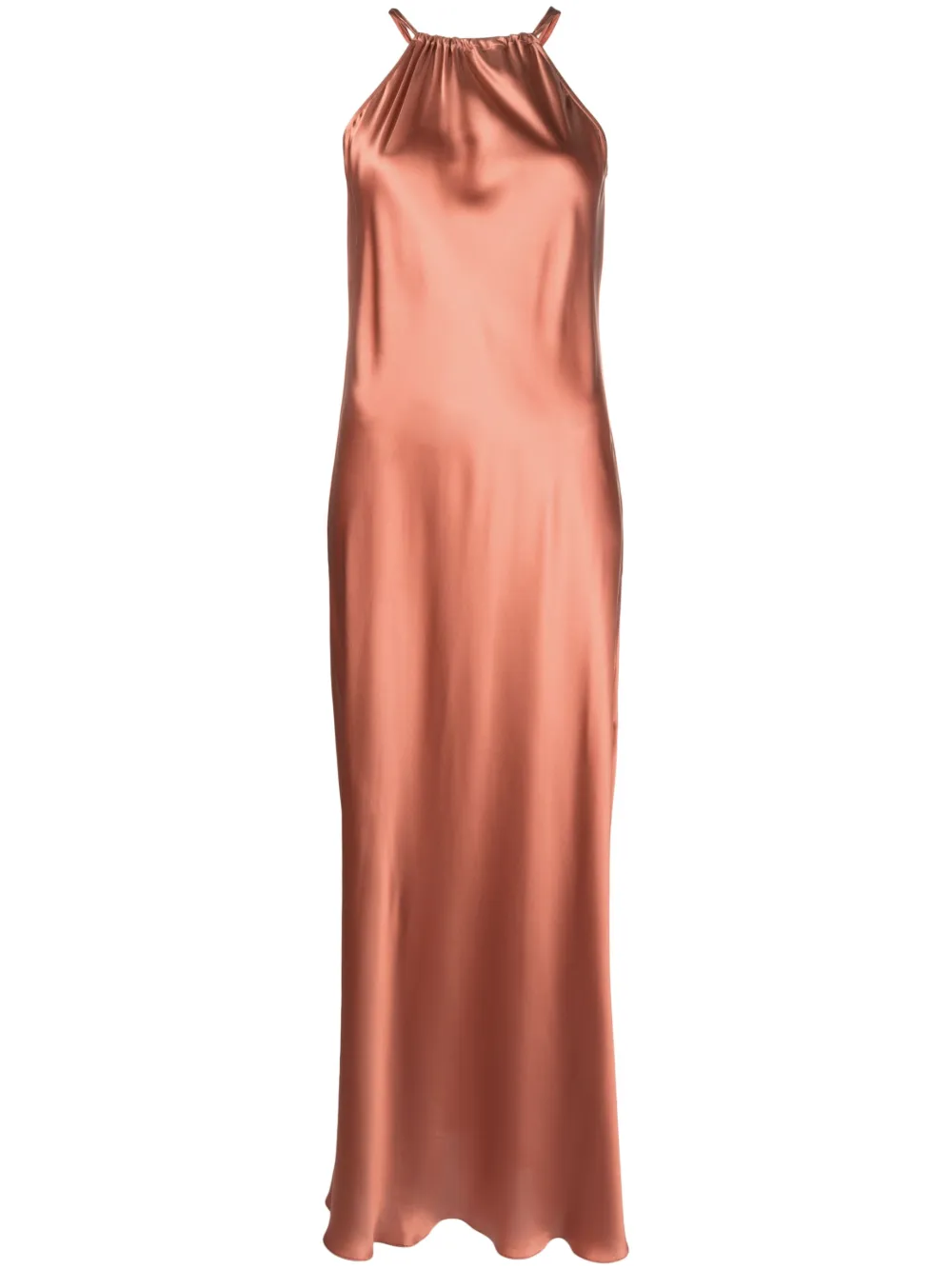 Antonelli Melanzana Satin Long Dress In Pink