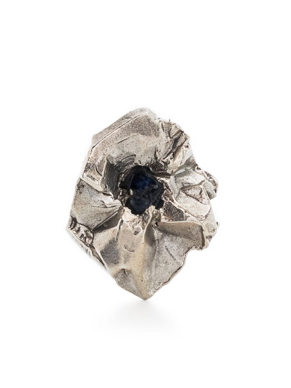 THE OUZE crushed Sapphire stud earring - Silver