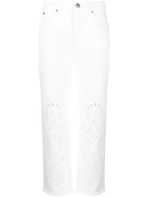 TWINSET high-rise laser-cut straight-leg jeans