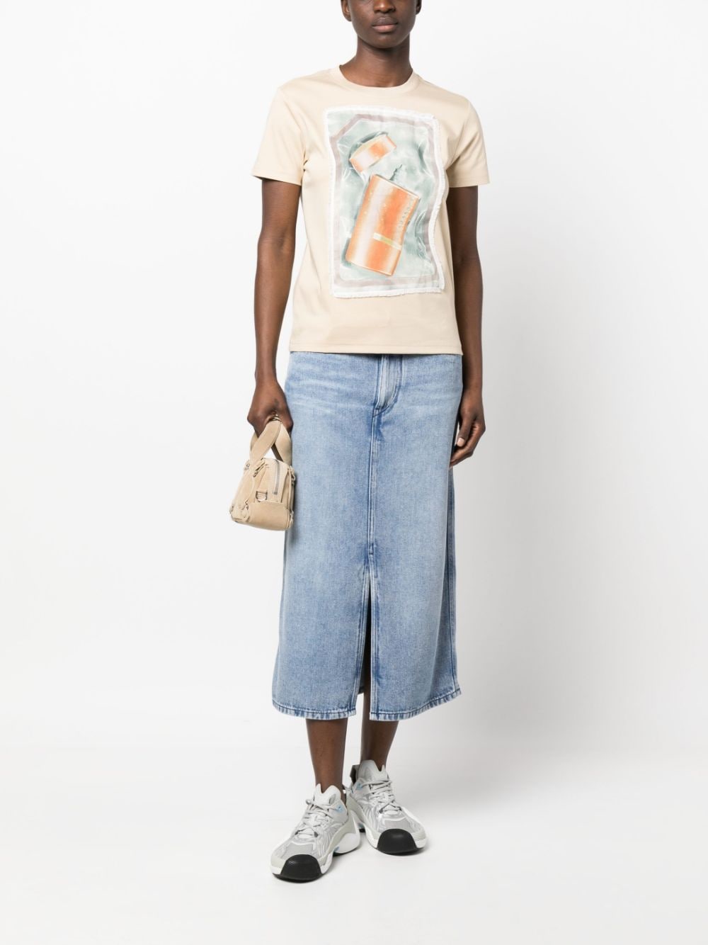 Shop Lanvin Classic Scratch & Sniff T-shirt In Neutrals