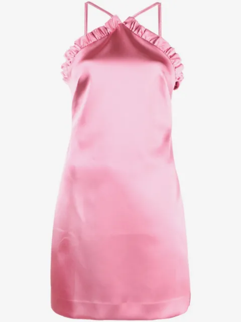 P.A.R.O.S.H. ruffled satin-finish minidress