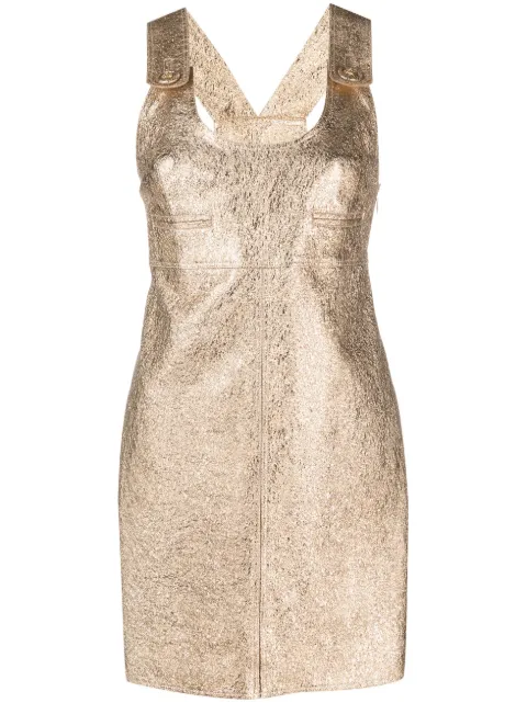 Versace Pre-Owned creased-effect metallic minidress