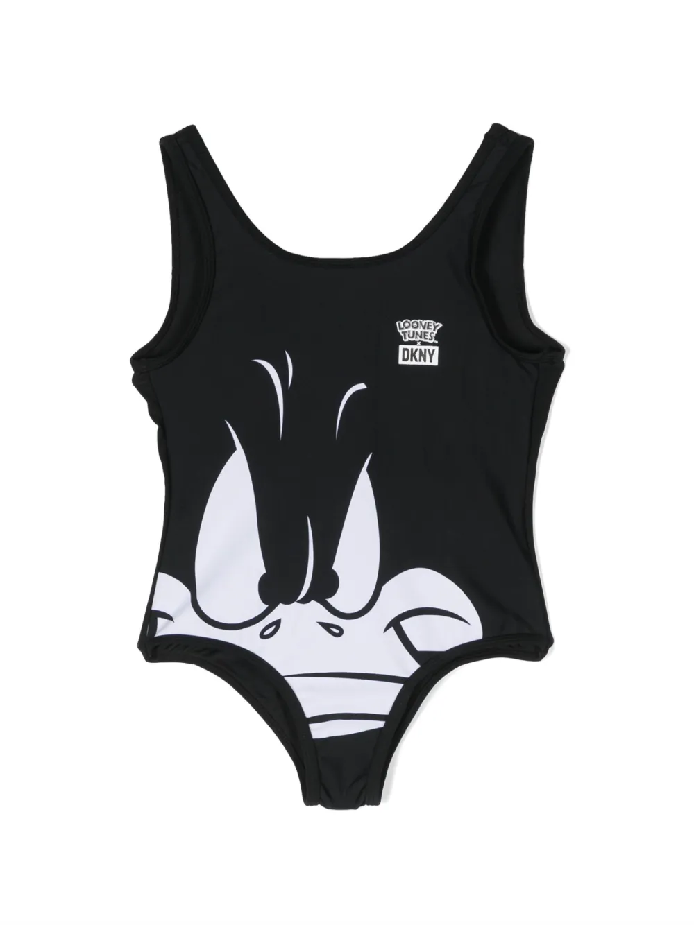 Dkny Kids' X Looney Tunes Logo-print Swimsuits In Black