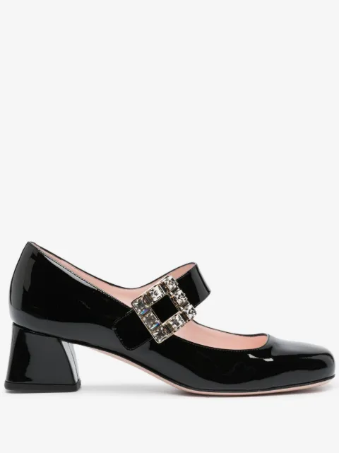 Roger Vivier crystal-embellished leather 50mm pumps