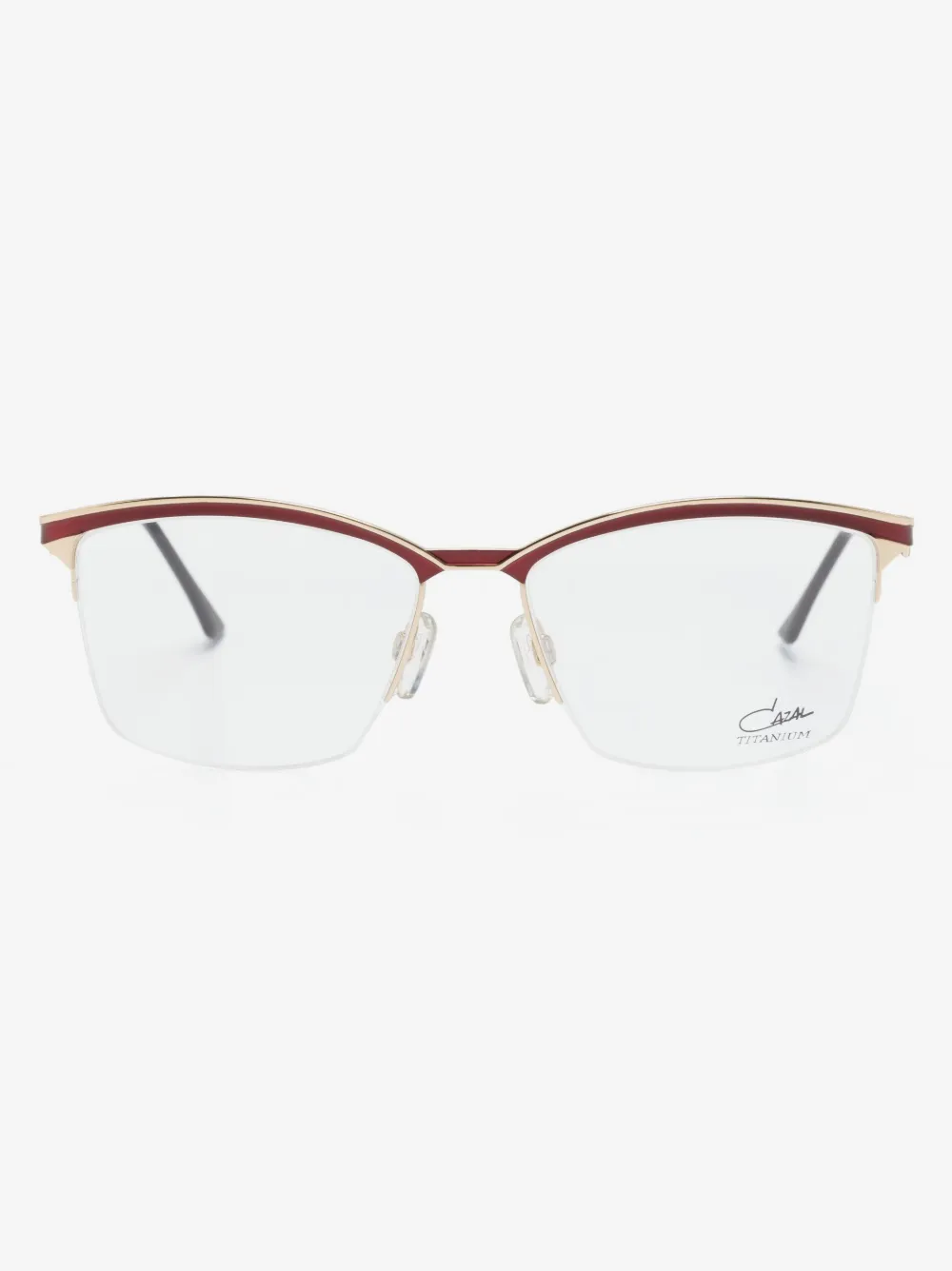 Cazal square-frame logo-engraved glasses | Red | Image 1
