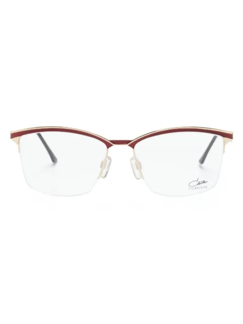 Cazal Eckige Brille mit Logo-Gravur