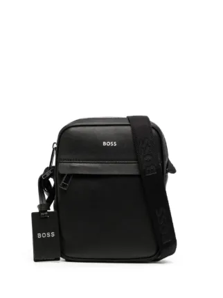 Boss leather messenger bag on sale