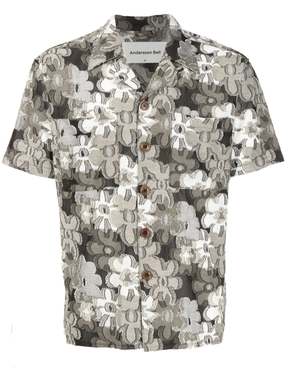 ANDERSSON BELL DISTRESSED-FINISH FLORAL SHIRT