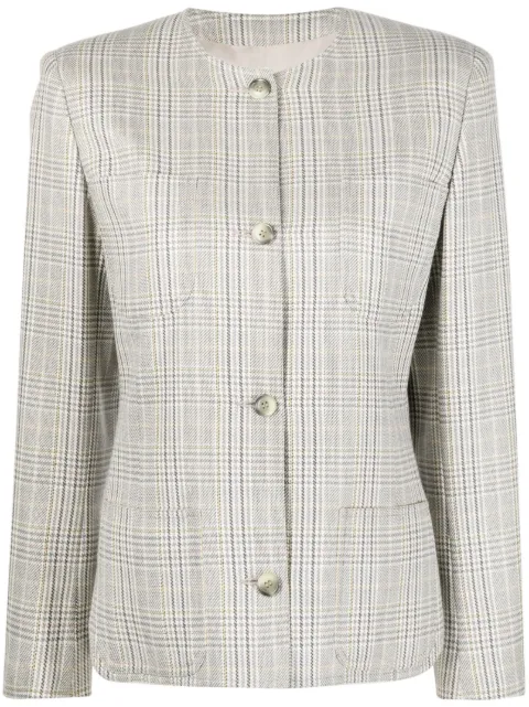 Valentino Garavani Pre-Owned 1980s Prince of Wales collarless jacket
