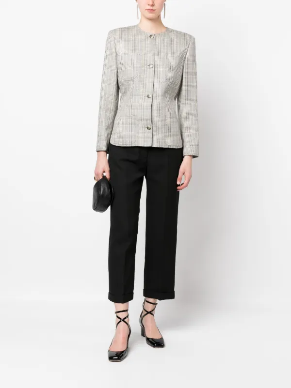 Valentino Garavani Pre-Owned 1980s チェック ノーカラージャケット