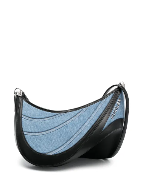 Mugler denim spiral curve 01 shoulder bag