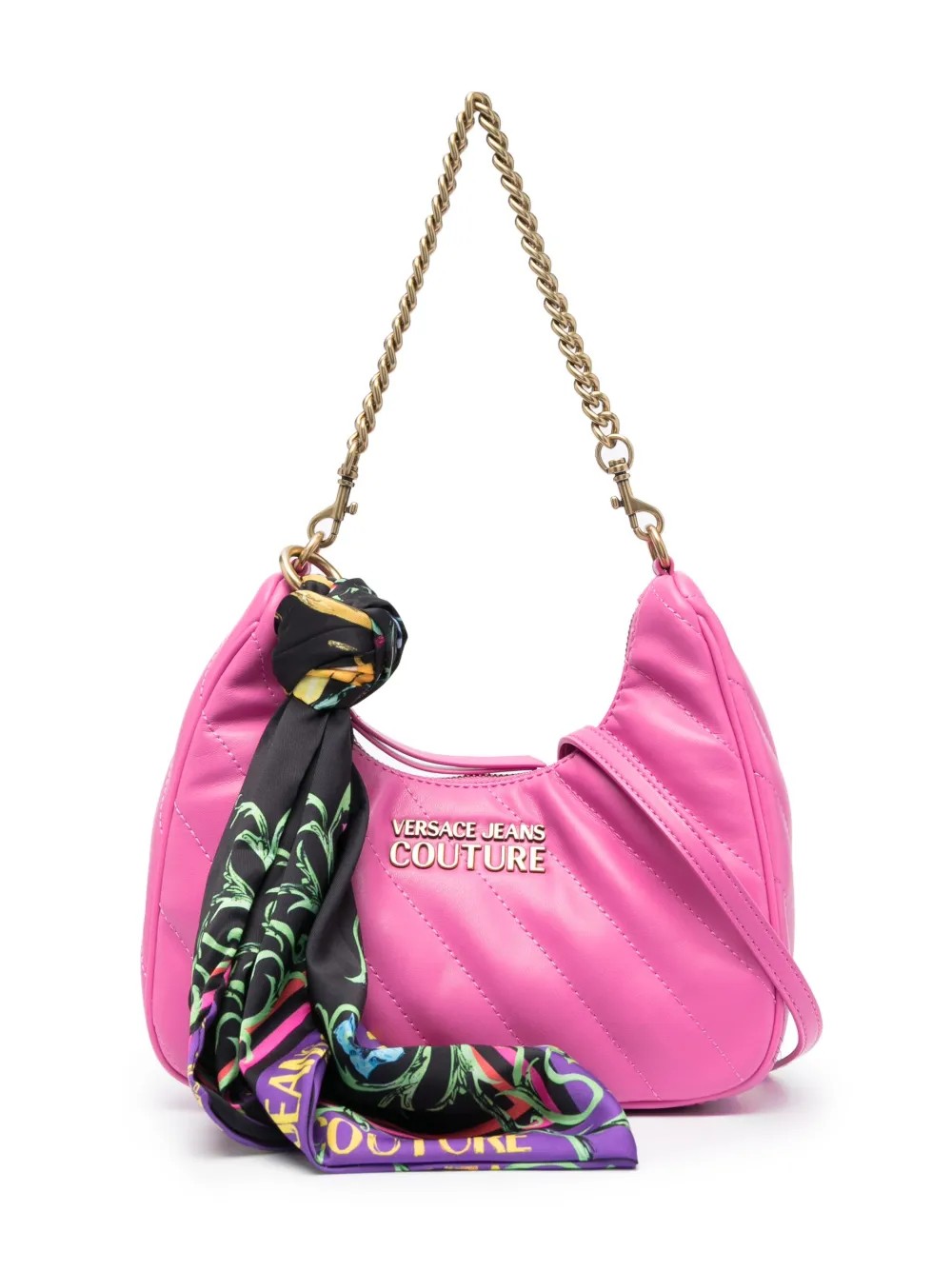 Versace Jeans Couture Scarfdetail Quilted Shoulder Bag In Rosa ModeSens