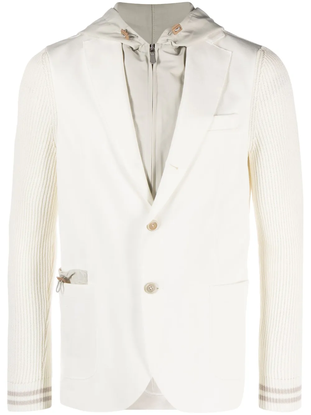 Eleventy zip-up single-breasted blazer - White
