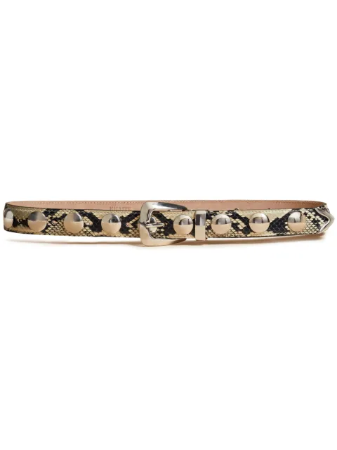 KHAITE Benny snakeskin print leather belt