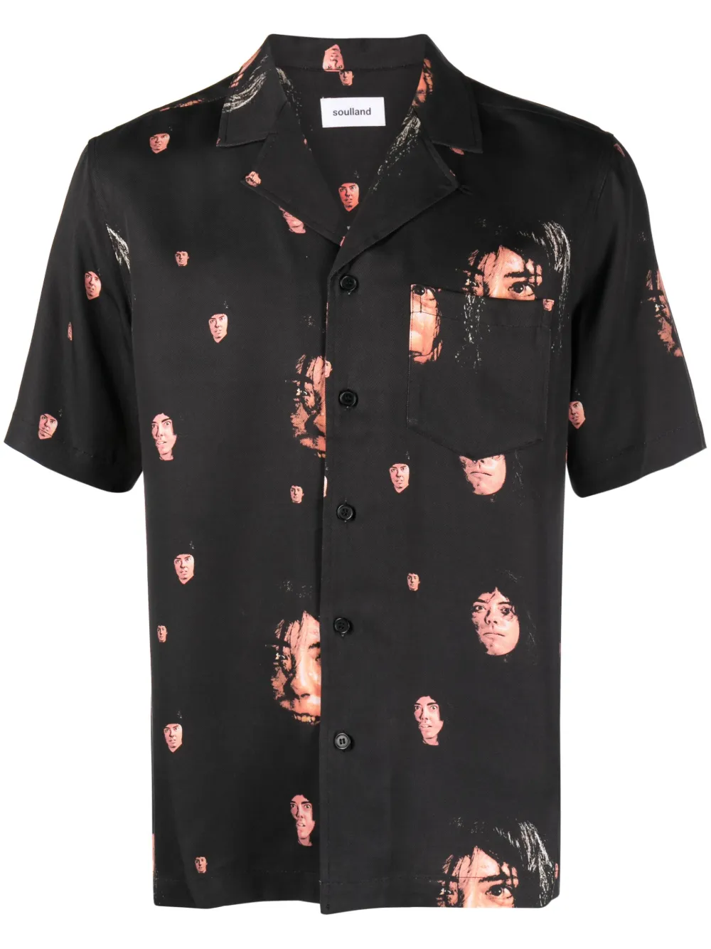 Soulland Overhemd met print Zwart