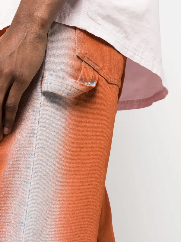 【関税込み】Heron Preston オレンジ グラデーション ジーンズ Heron Preston gradient-effect straight-leg Jeans | Orange