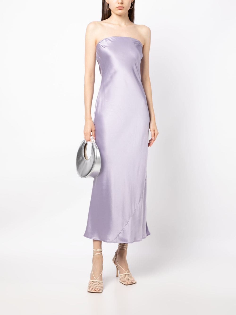 Shop Reformation Joana Silk Midi Dress In Violett