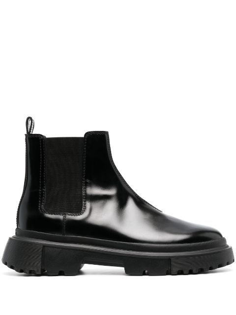 Hogan Chelsea round-toe leather boots