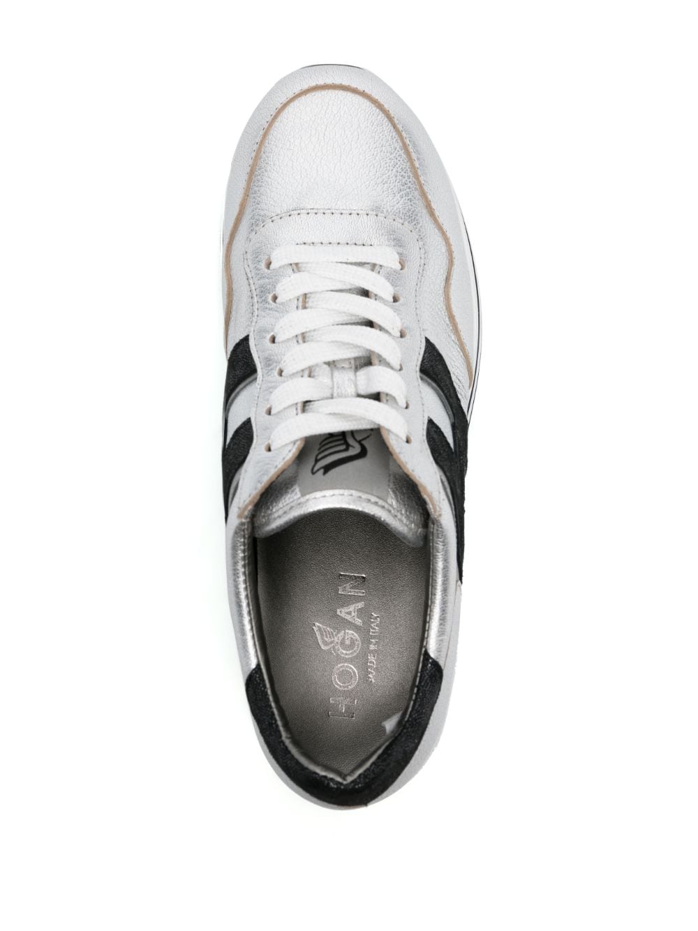 Shop Hogan Midi Platform Sneakers In Silver