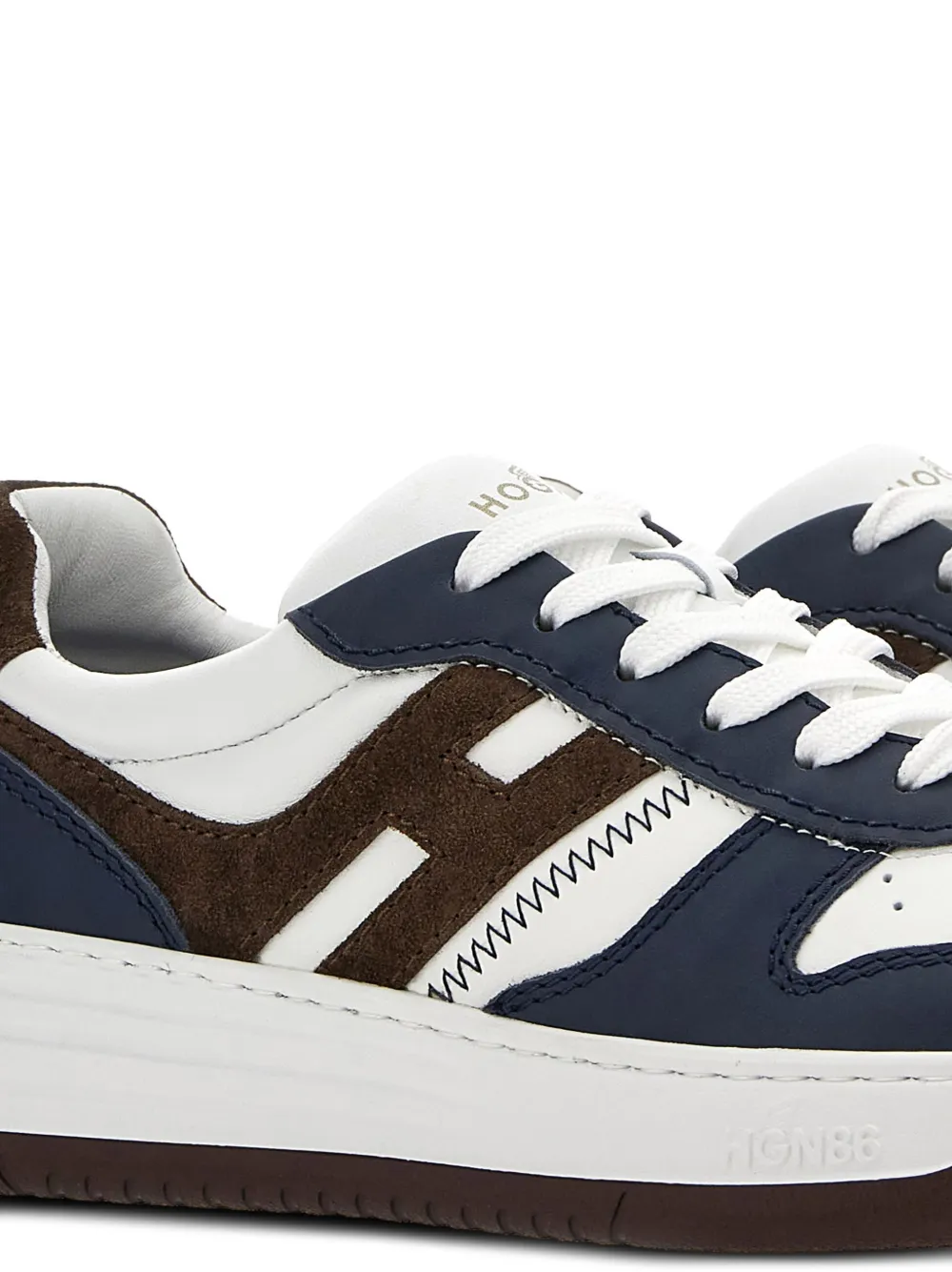 【Hogan】 H630レザースニーカー Sneakers Hogan H630 WHITE, BLUE, GREY for Man