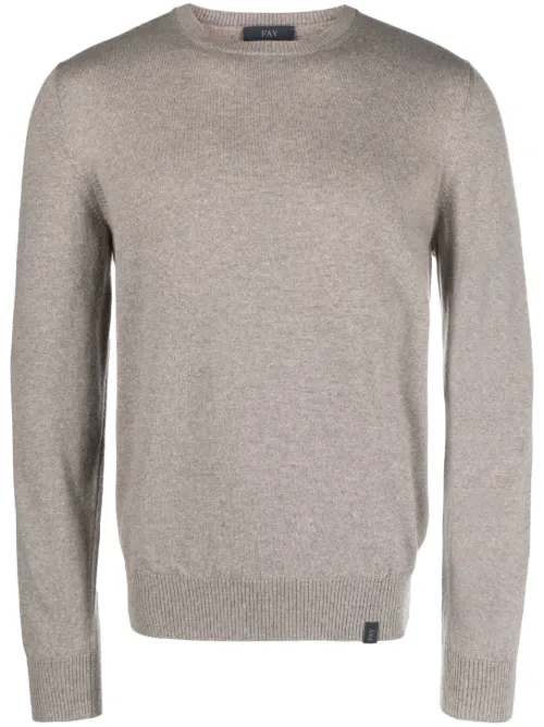 Pull en laine vierge à col rond - Fay - Modalova