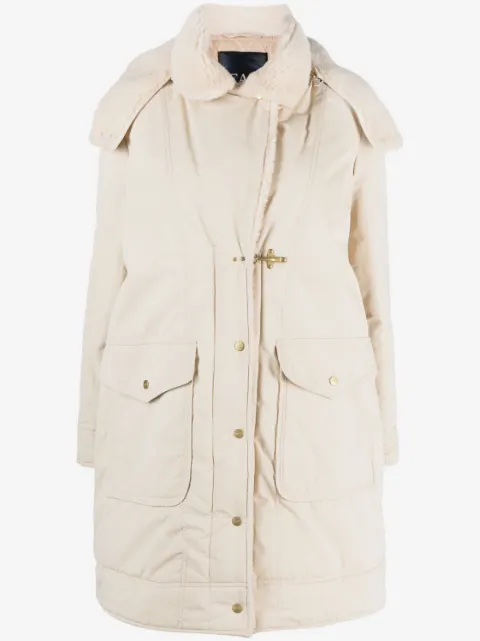 Fay detachable-hood parka coat