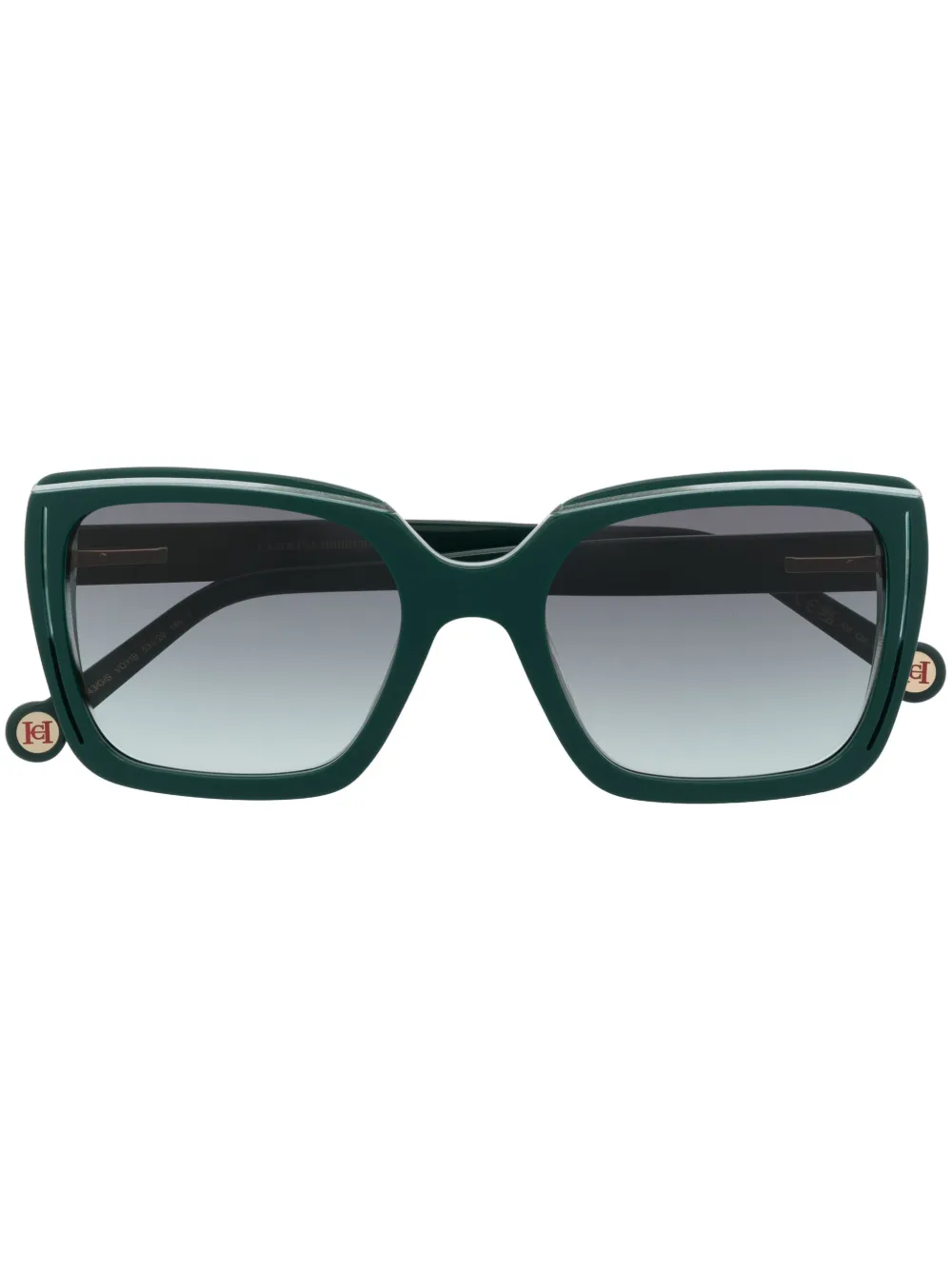 Carolina Herrera Colour-block Square Cat-eye Sunglasses In Green