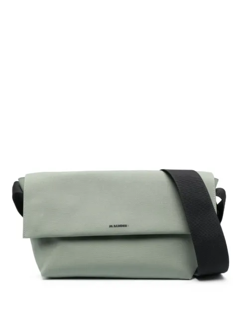 Jil Sander logo-print canvas shoulder bag