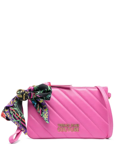 Thelma logo-plaque quilted clutch bag