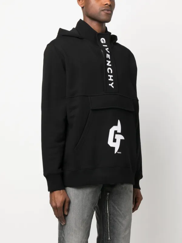 Givenchy logo-print Cotton Hoodie Sweatshirt | Black | FARFETCH
