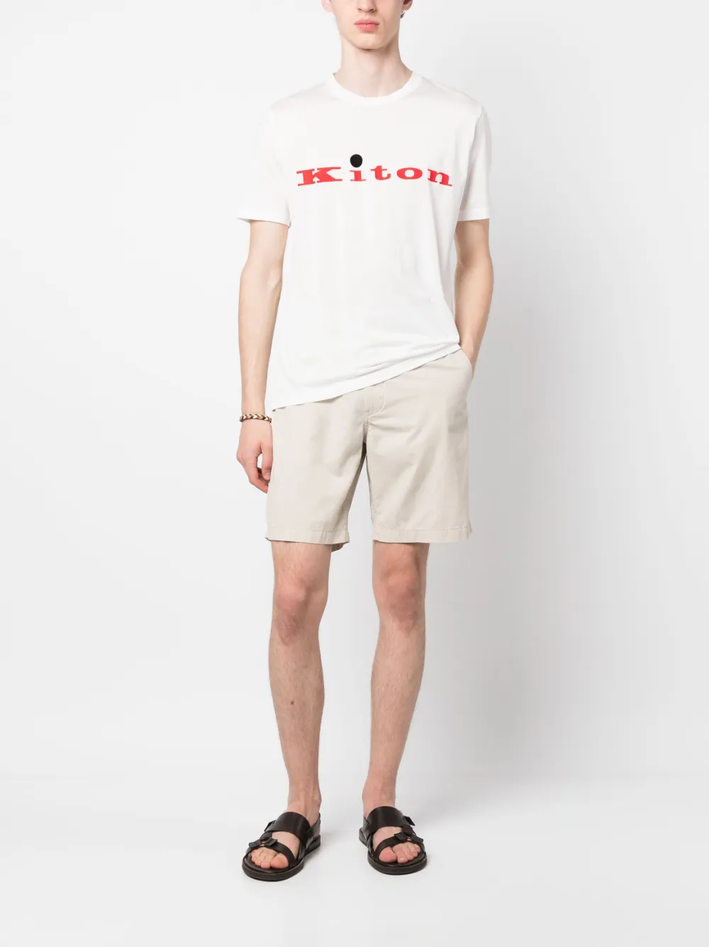 Kiton T-shirt met logoprint - Wit