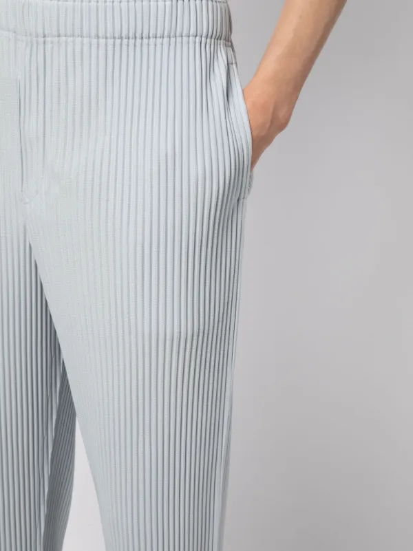 stripe pleated straight pant