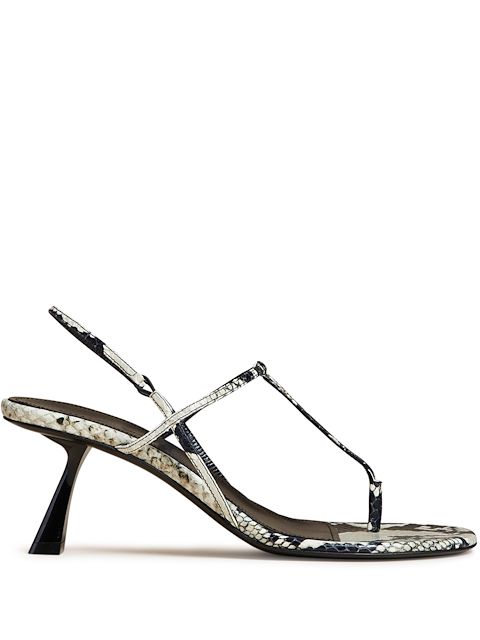 KHAITE Linden snakeskin-print 65mm sandals