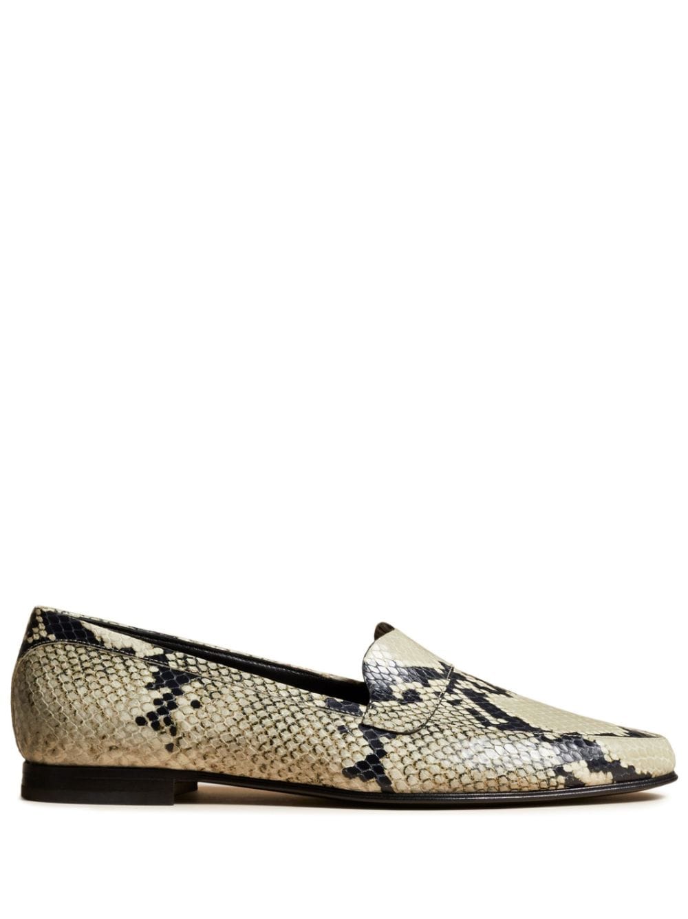 Shop Khaite Pippen Snake-print Loafers In White