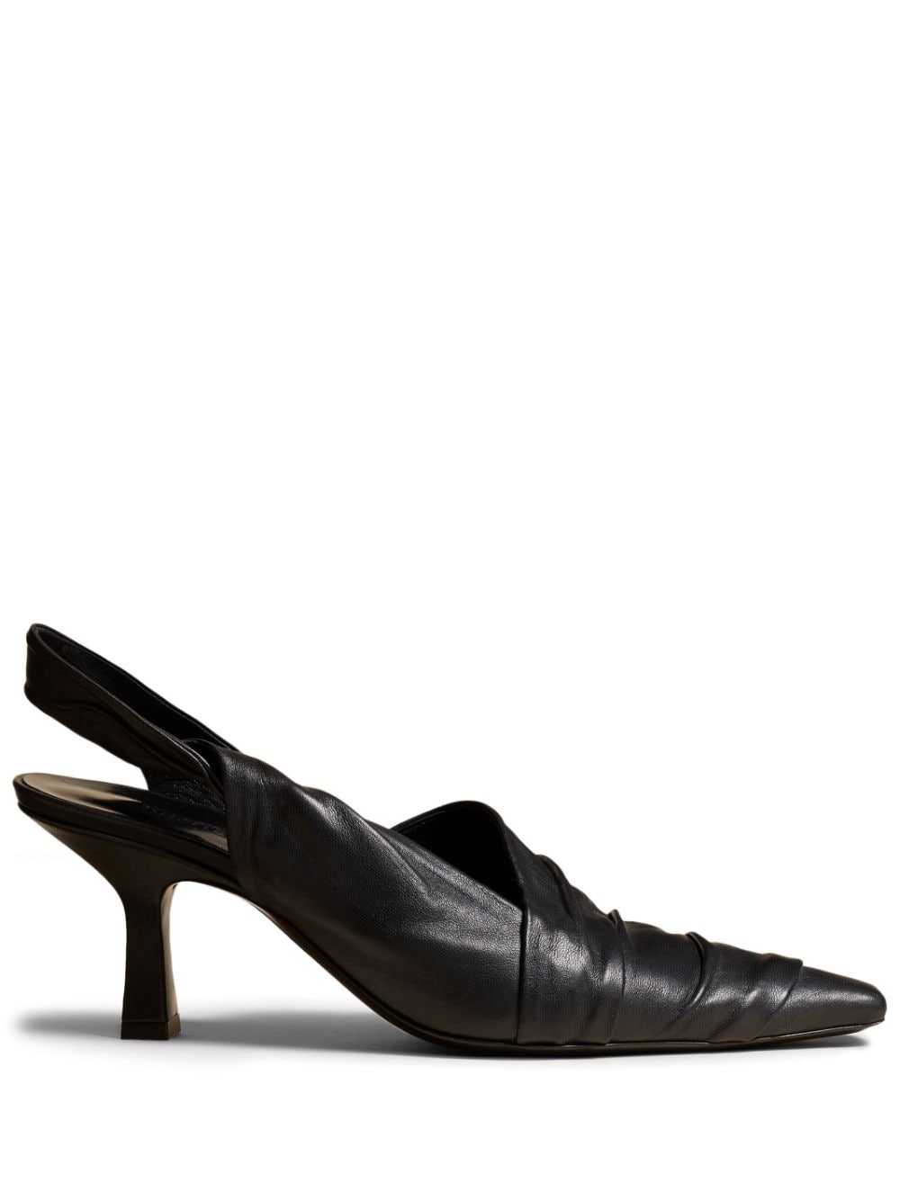 Shop Khaite Water Pointed-toe Leather Pumps In Black