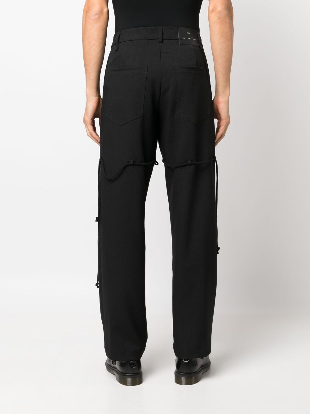 Shop Song For The Mute Logo-patch Straight-leg Trousers In Black