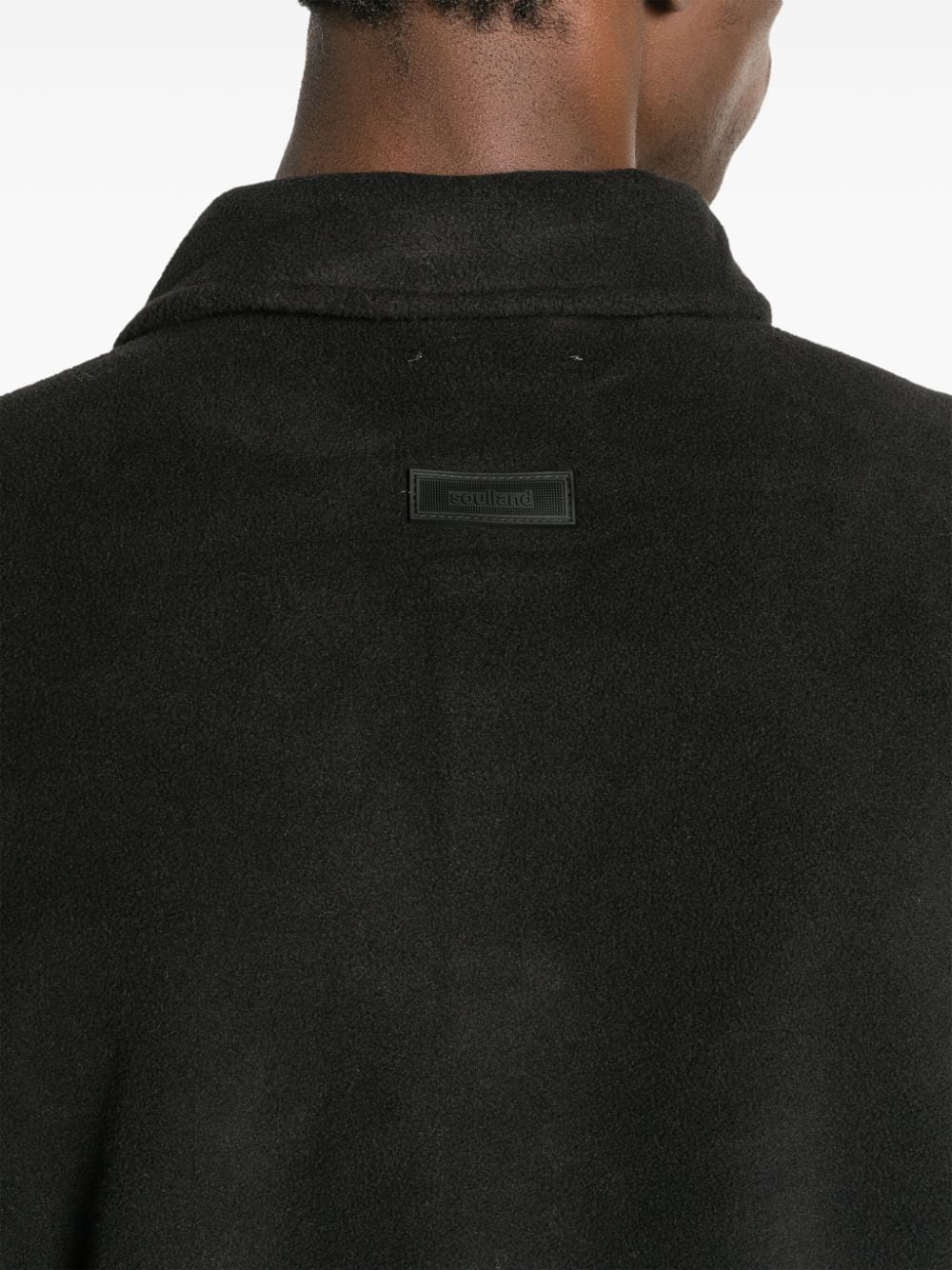Shop Soulland Ryder Fleece Shirt Jacket In Black