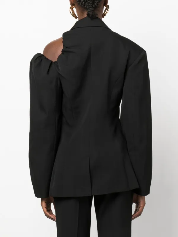 Jacquemus Galliga cut-out Virgin Wool Blazer | Black | FARFETCH