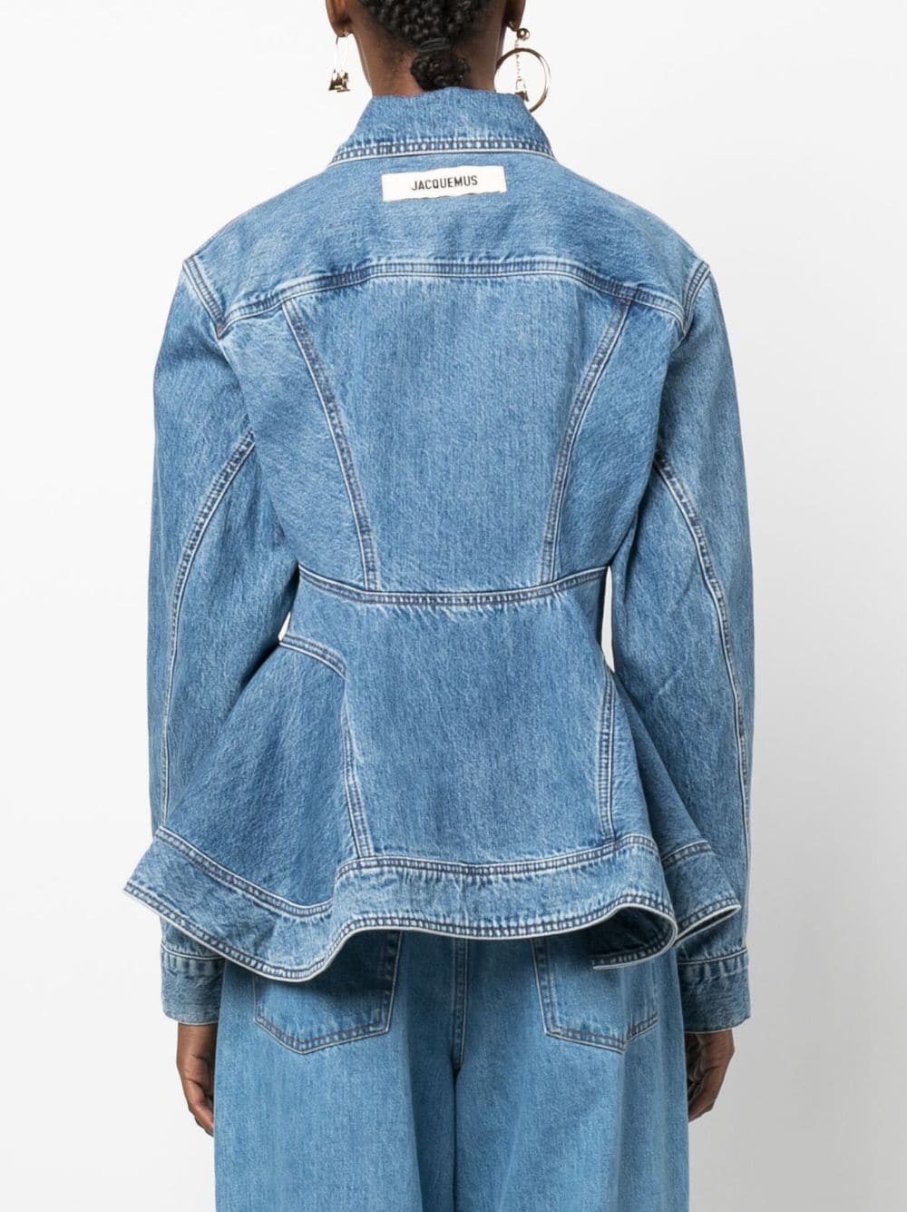 Shop Jacquemus La Veste De Nimes Caraco Denim Jacket In Blau